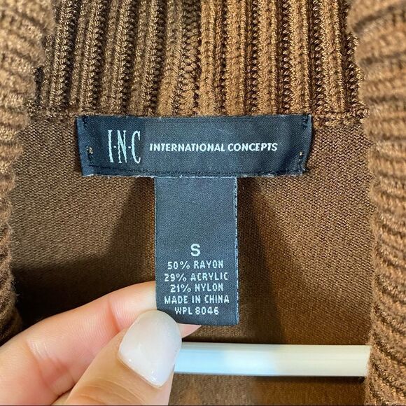 INC Open Front Ribbed Collar Knit Sweater Small - Picture 12 of 12